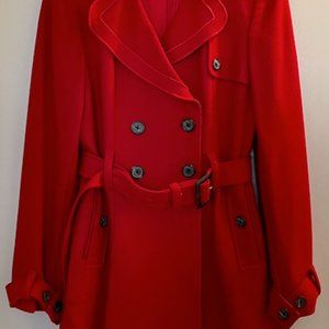Moda International Red Wool Pea Coat